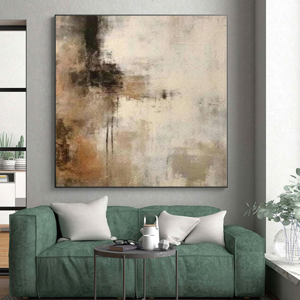 “Brown - Gray Textured Abstraction” Abstract Acrylic Art CT0249