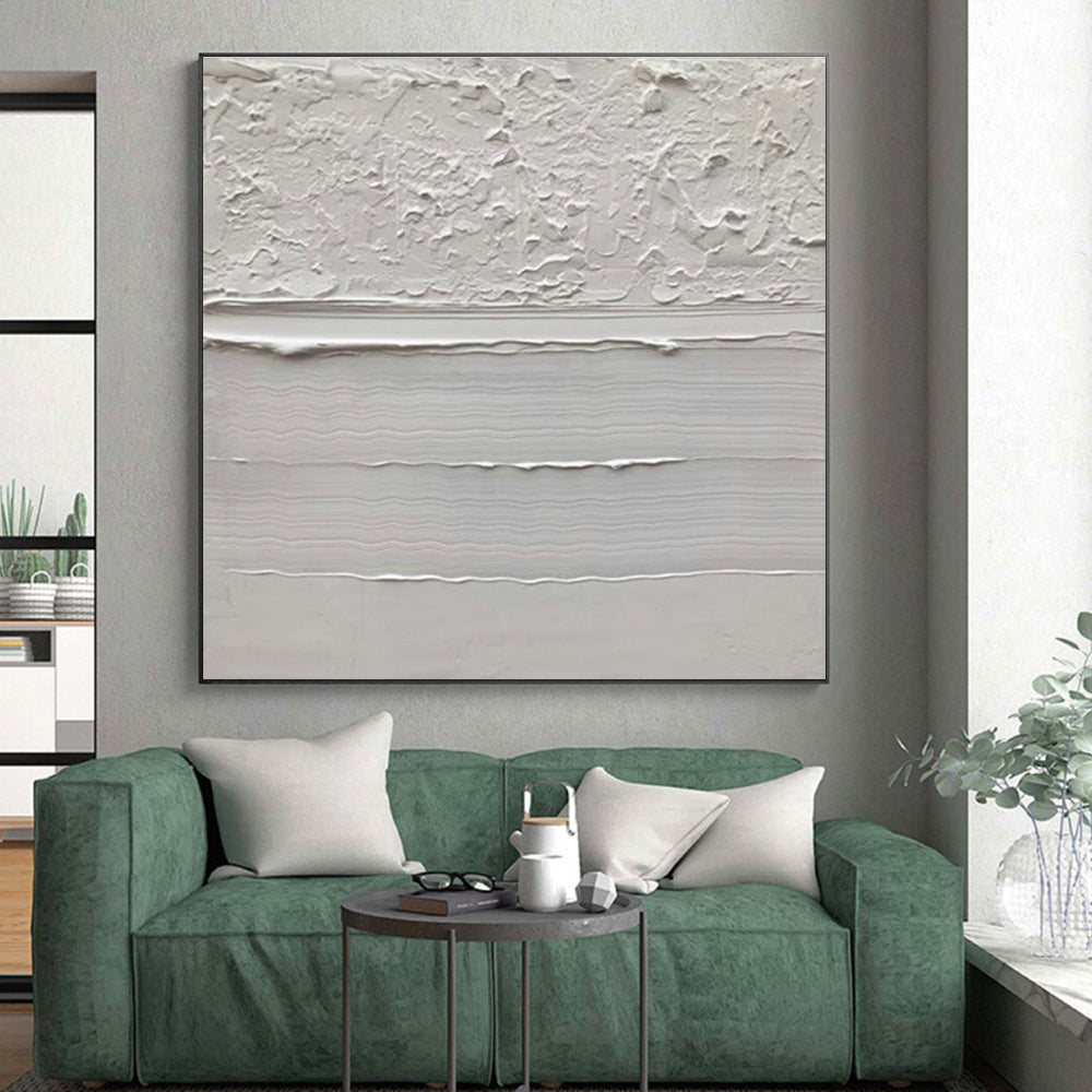 “White Textured Minimalist Art”,Abstract Minimalist Art CT0611