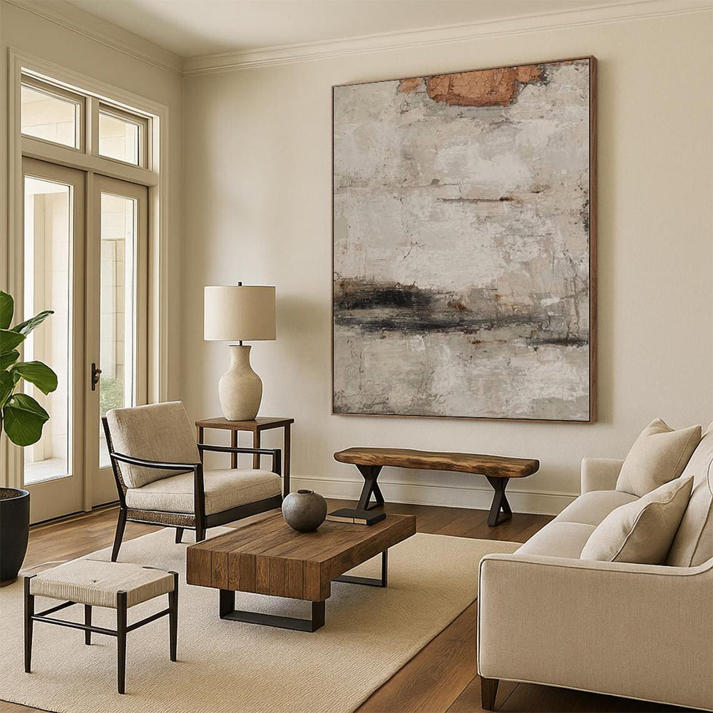 “Aged Textured Surface” - Abstract Art with Grays, Browns, Blacks CT0101
