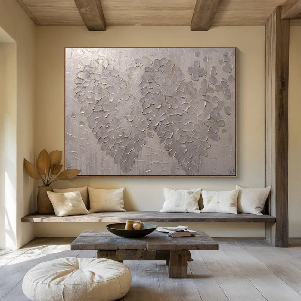 “Textured Silver Blooms” – Metallic silver with raised, petal - like patterns CT1687