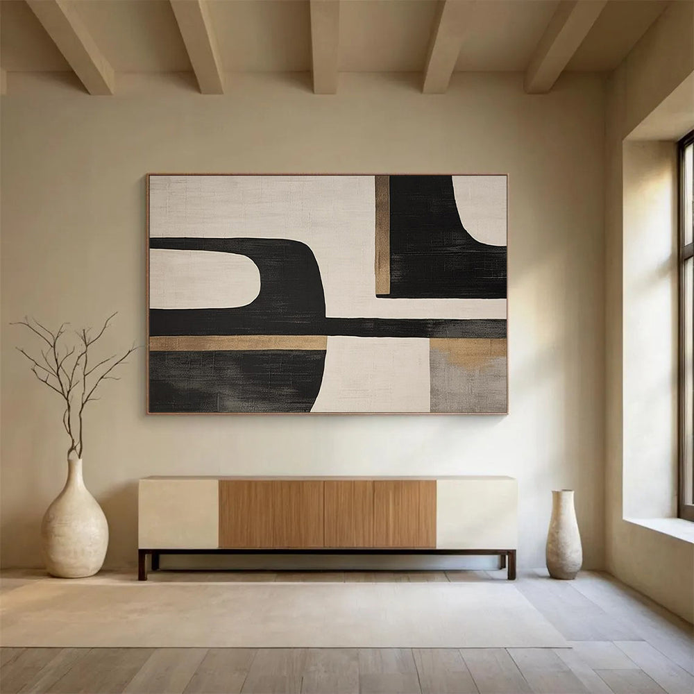 “Mid - Century Geometric Balance” – Abstract Acrylic Painting CT1734