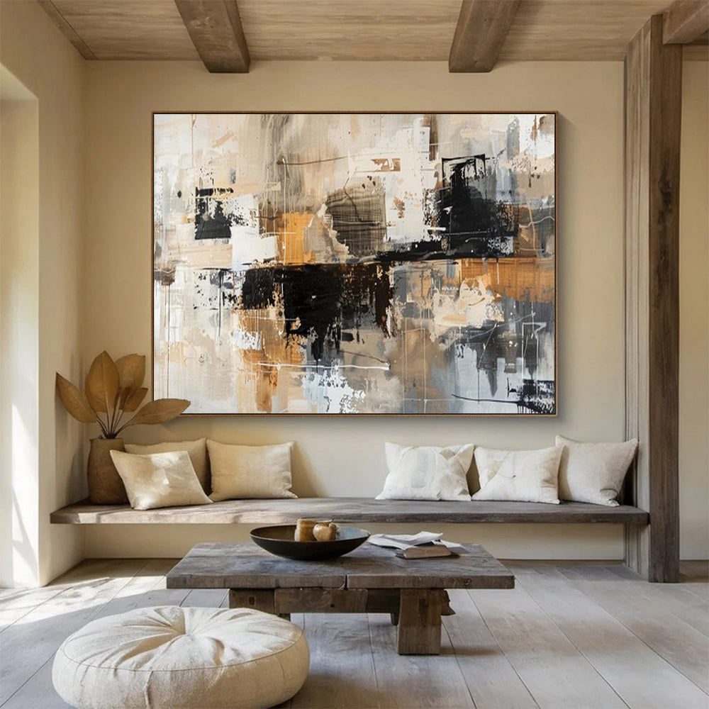 “Neutral - Toned Abstract Chaos” – Abstract Acrylic Painting CT1717