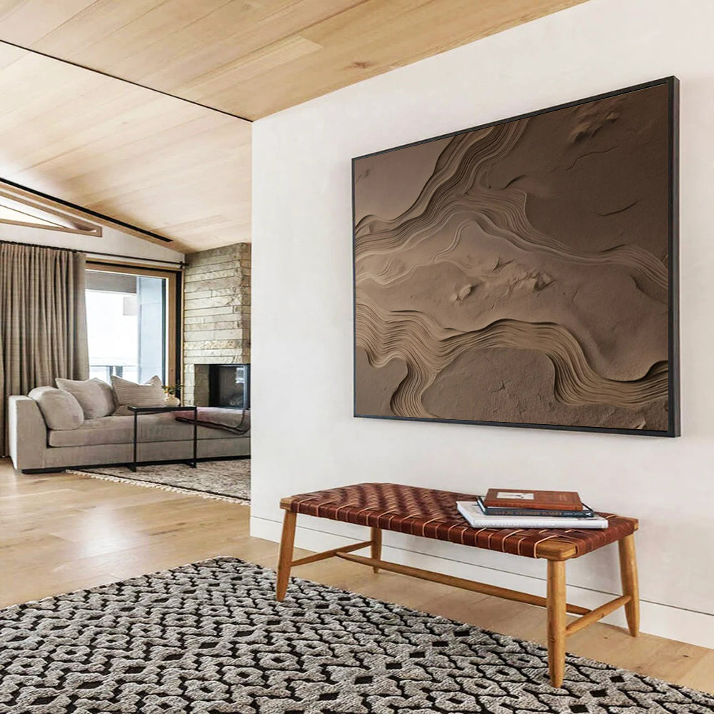 “Sand Dune Waves” - Beige, brown; intricate, flowing sand - like patterns CT1570