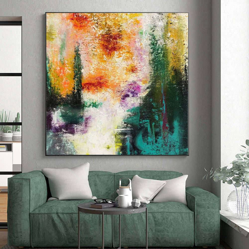 “Golden Chaos” - Abstract Art with Gray, Gold, Black Mottled Patterns CT0008