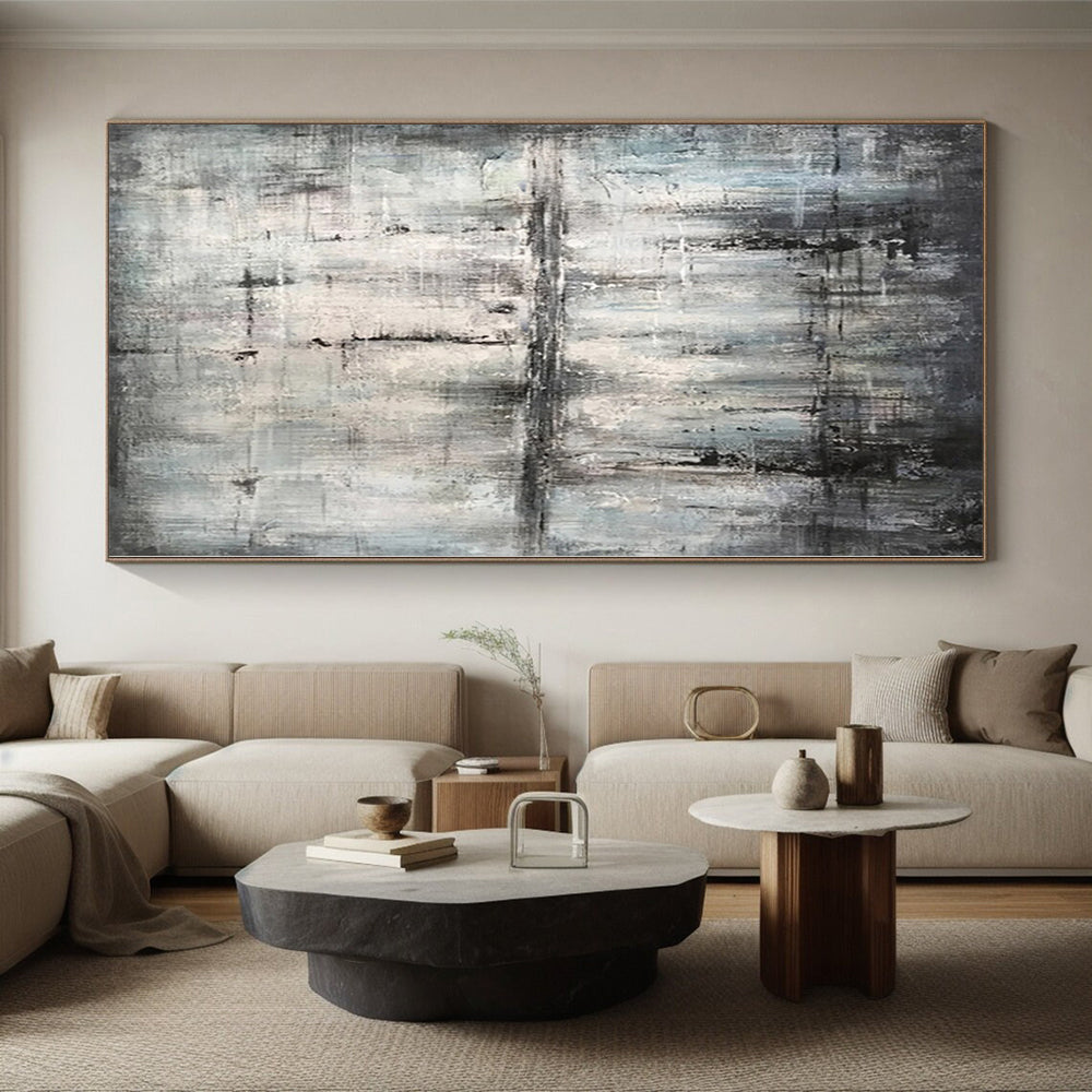 “Moody Gray Abstract Layers” Abstract Acrylic Art CT0296