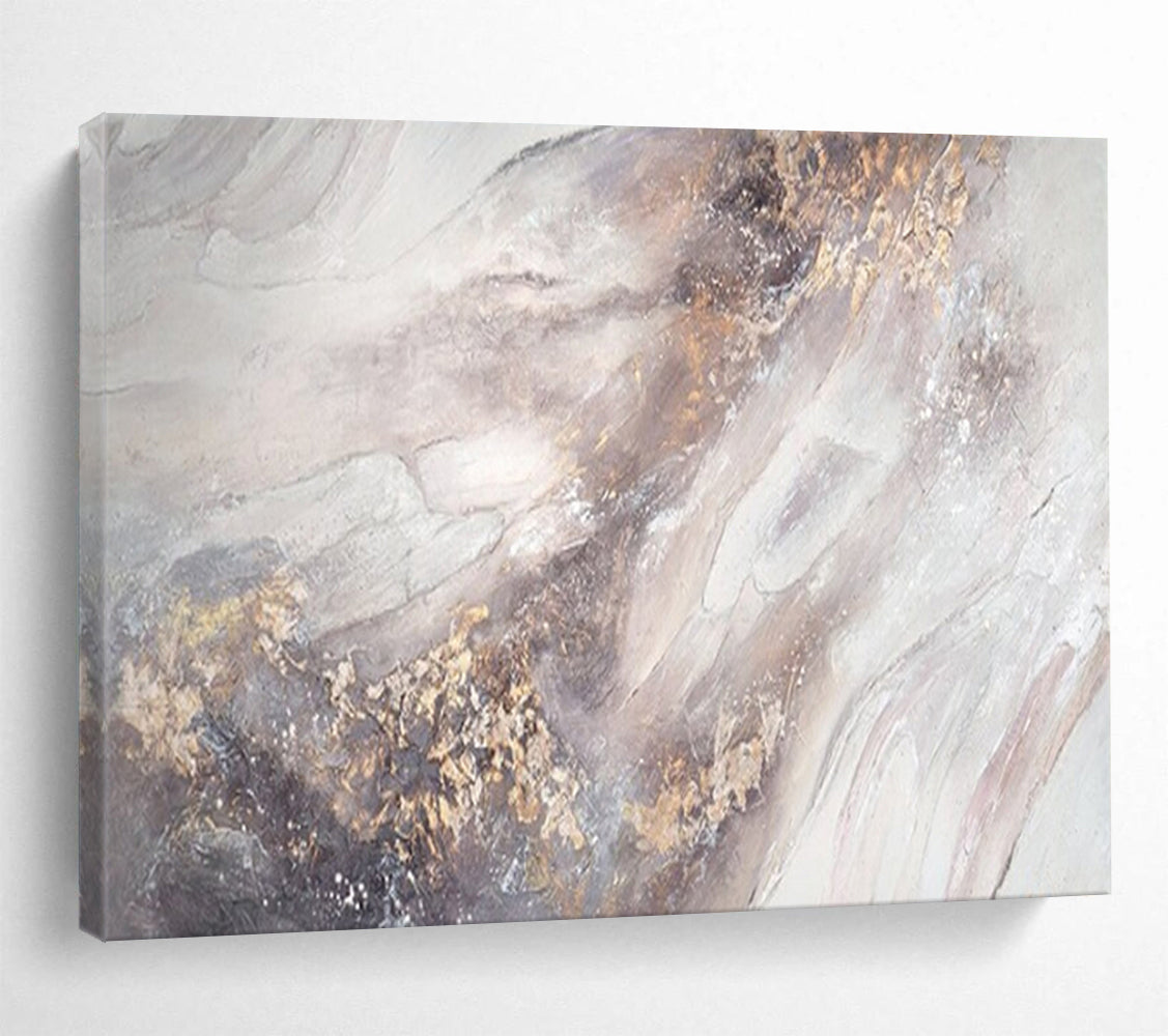 “Neutral and Gold Abstract” – Textured Abstract Acrylic Painting CT1771