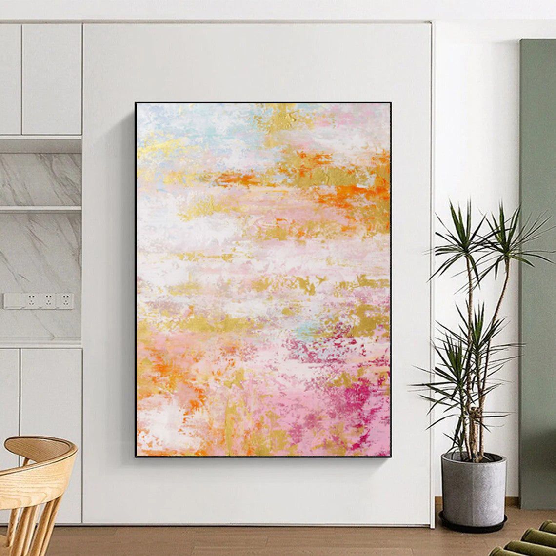 “Pastel Carnival” - Abstract Work with Pink, Gold, Orange, Purple, Blue CT0047