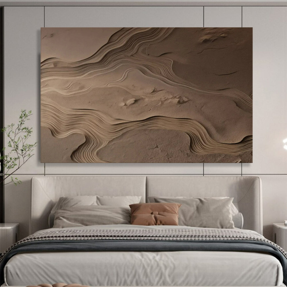 “Sand Dune Waves” - Beige, brown; intricate, flowing sand - like patterns CT1570