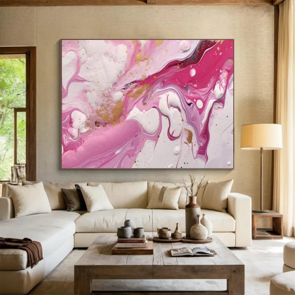 “Pink - Gold Marbled Dream” - Pinks, whites, golds; swirling, marbled patterns with gold flecks CT1617
