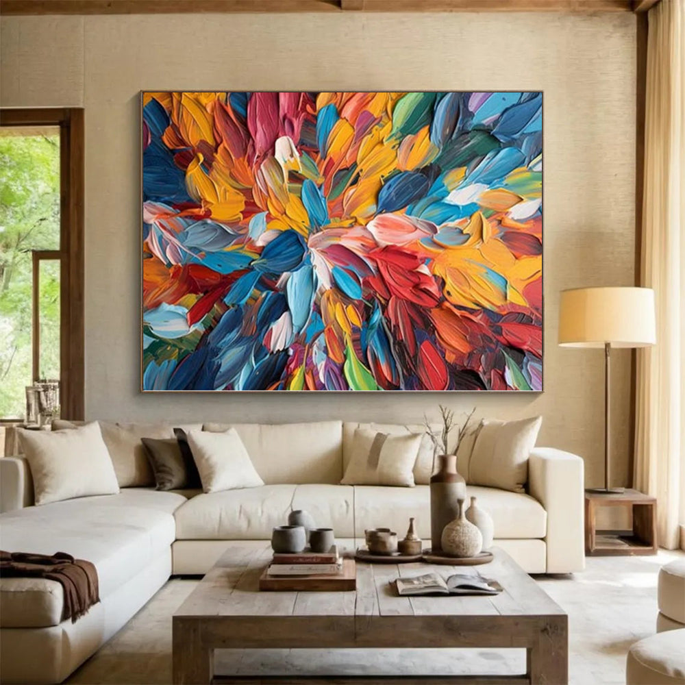 “Colorful Palette Knife Blossom” Impasto Acrylic Art CT0236