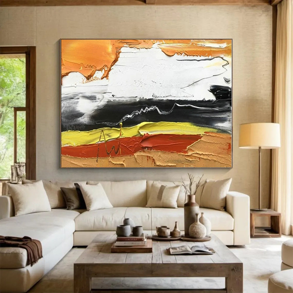 “Colorful Textured Strokes on White”,Abstract Expressionist Art CT0612