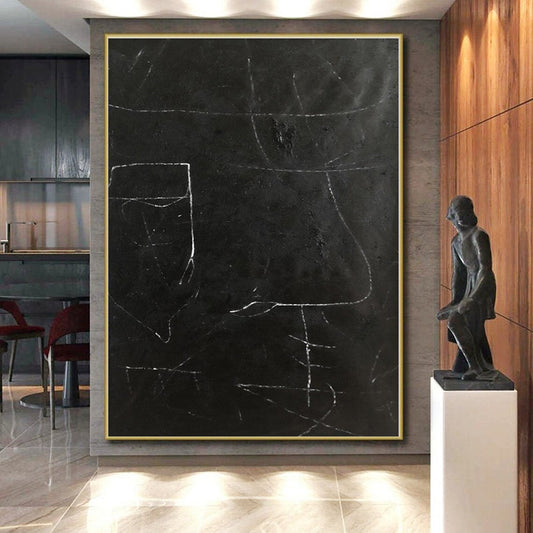 “Black - White Abstract Lines” - Abstract Minimalist Art CT0460