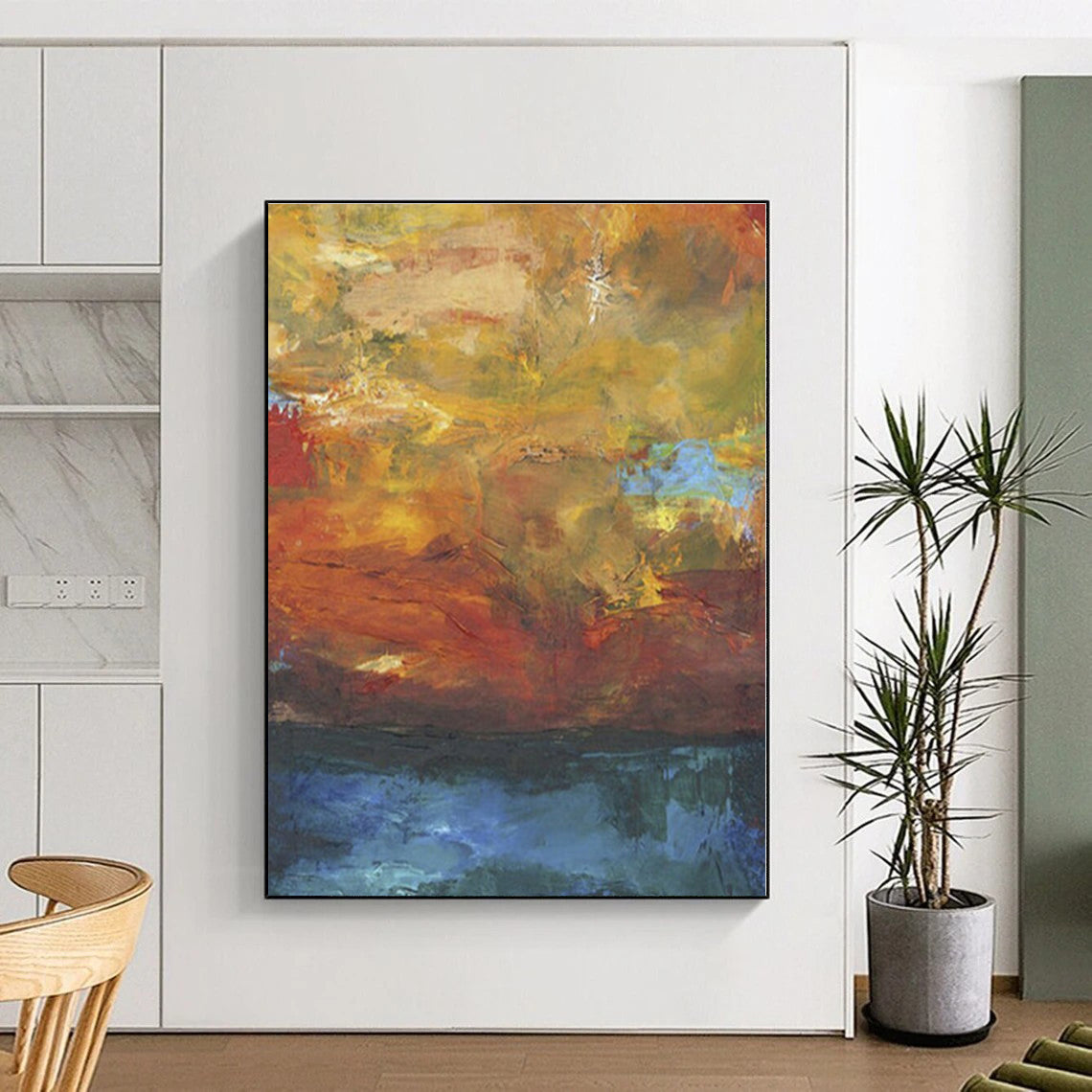 “Warm - Toned Abstract Landscape” - Abstract Impressionistic Painting CT0415