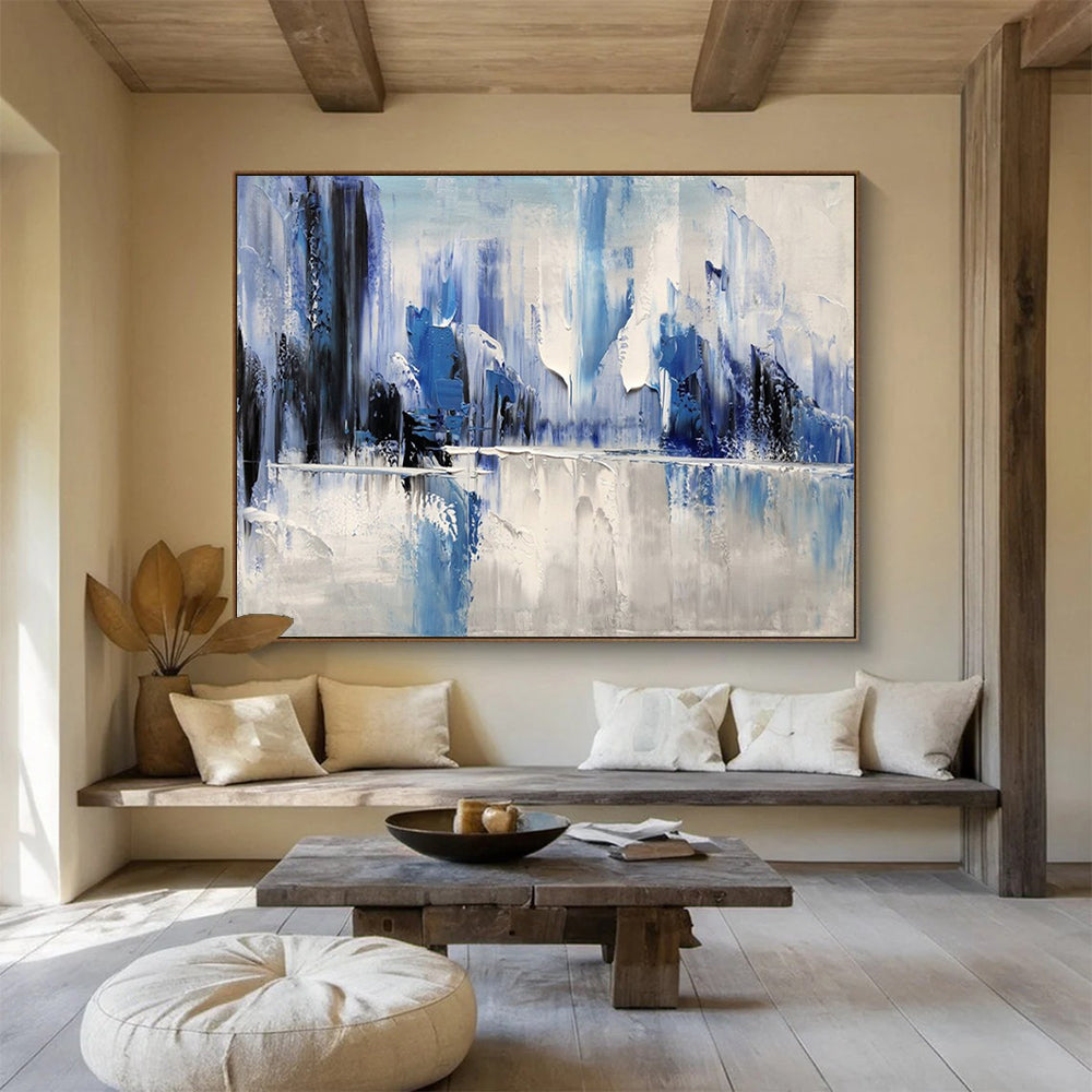 “Icy Peaks Reflection” – Abstract Acrylic Painting CT1731