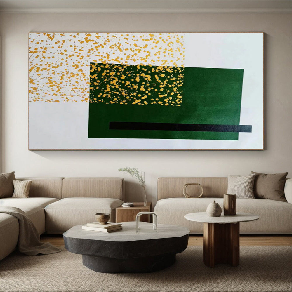 “Green - Yellow Geometric Abstraction” - Abstract Minimalist Art CT0463