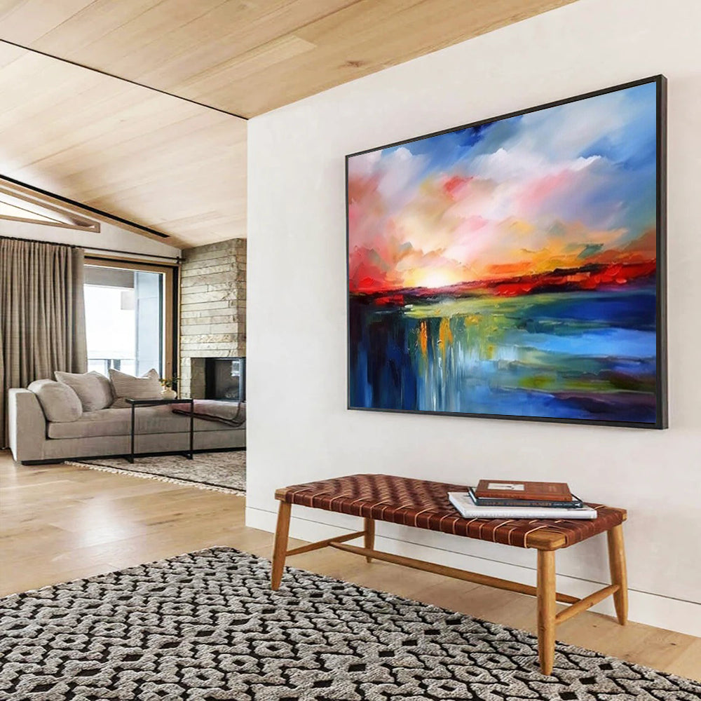 “Colorful Horizon” - Bright pinks, oranges, blues; dramatic sunset over water CT1513