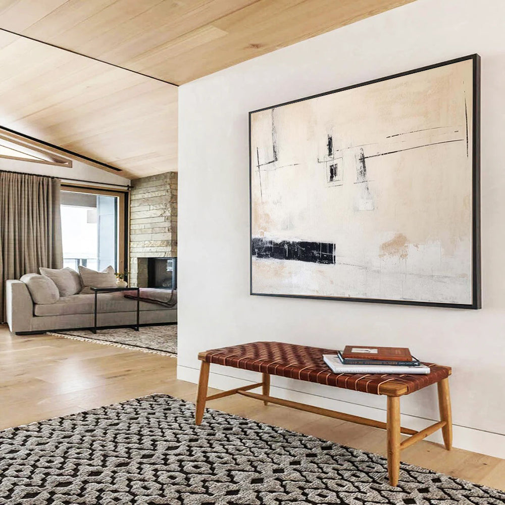 “Minimalist Echoes” - Soft beiges, blacks, whites; sparse, evocative lines and shapes CT1493
