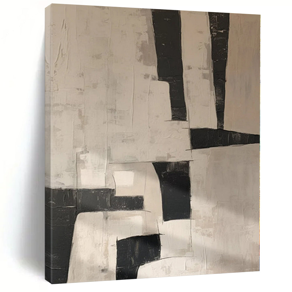 “Black - White Abstract Blocks” Abstract Acrylic Creation CT0123