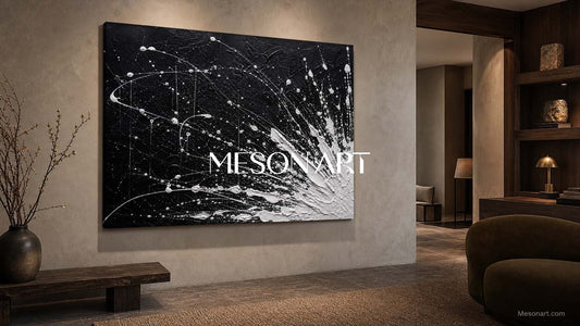 Textured Black and White Abstract Wall Art: The Timeless Power of Monochrome Texture in Modern Interiors
