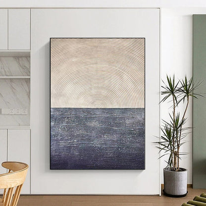 “Textured Sun - Sea Abstraction” Abstract Acrylic Art CT0310
