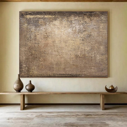 “Bronze Patina” - Warm browns, metallic tones; textured, aged - metal - like abstract surface CT1520