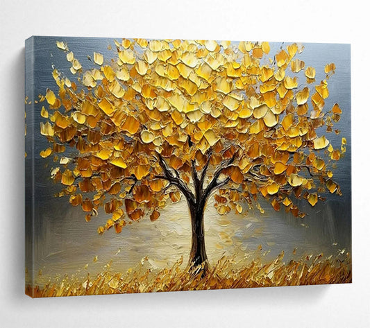 “Golden Autumn Tree” – Impasto Landscape Oil Painting CT1767