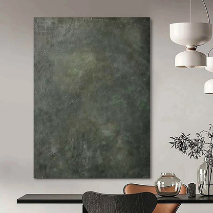 “Dark Green - Gray Textured Cave Depths” Mixed - Media Art CT0143