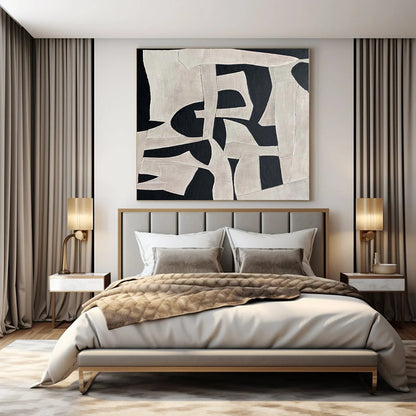“Black - White Abstract Forms” Abstract Acrylic Painting CT0132