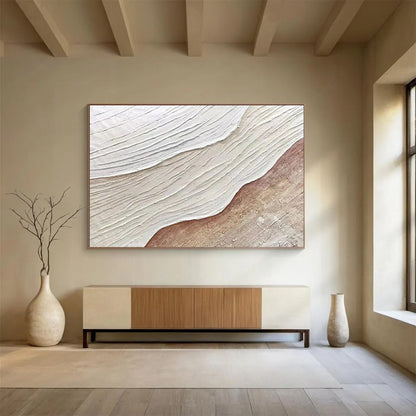 “Textured Earth Layers” - Tones of white, beige, brown; layered, textured patterns resembling geological formations CT1553
