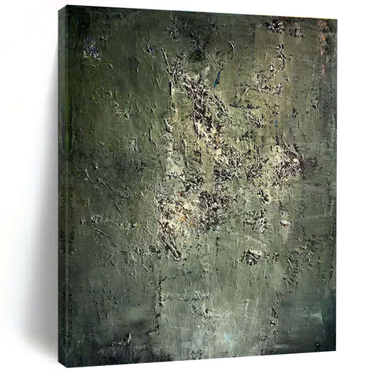 “Green - Grey Textured Mosaic”，Abstract Textured Art CT0633