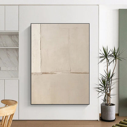 “Subtle Beige Textures”，Abstract Minimalist Mixed - Media Work CT0538