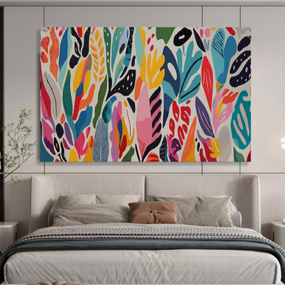 “Hand - painted Colorful Foliage” - Vibrant floral pattern in diverse colors CT1649