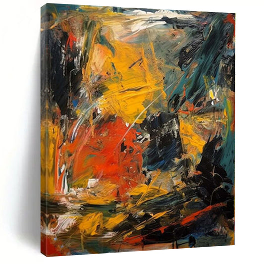 “Dynamic Color Clash” Expressionistic Acrylic Art CT0240