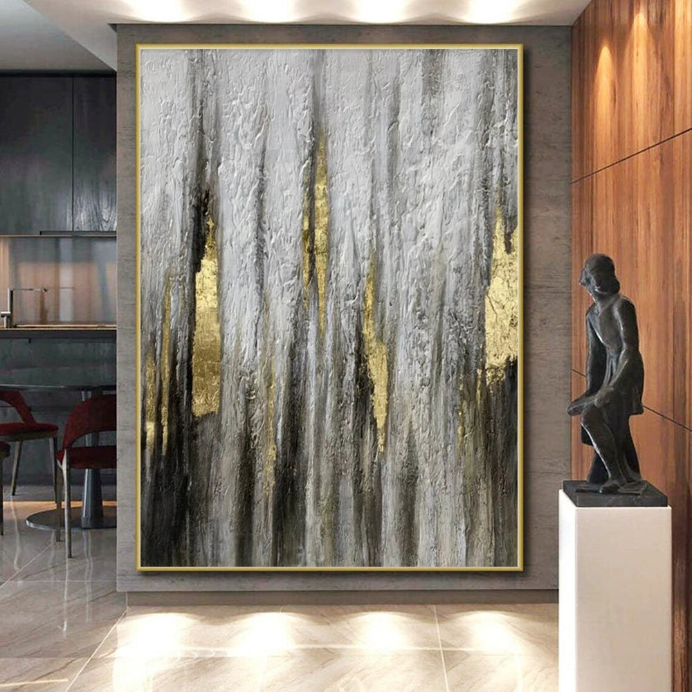 “Gilded Sparkle Drips” Abstract Acrylic Art CT0321