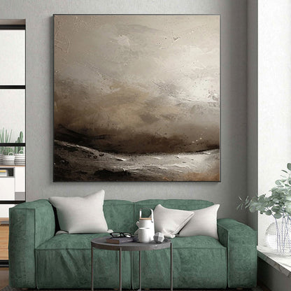 “Misty Monochrome Landscape”，Abstract Atmospheric Oil Painting CT0550
