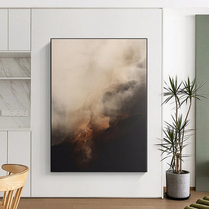 “Misty Brown and Grey Tones”，Abstract Landscape - Inspired Acrylic Painting CT0521