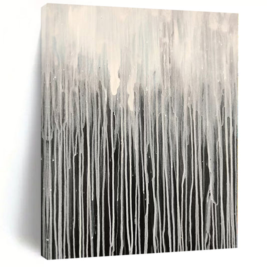 “Monochrome Dripping Forest” Abstract Acrylic Art CT0302