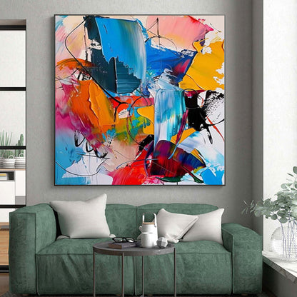 “Colorful Abstract Dynamism” Expressionistic Acrylic Art CT0231
