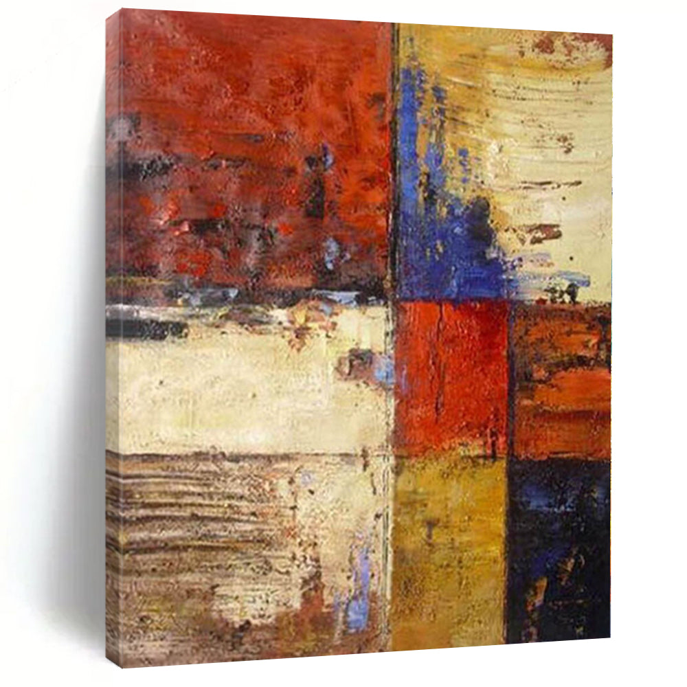 “Color - Blocked Textured Harmony” Abstract Acrylic Art CT0289