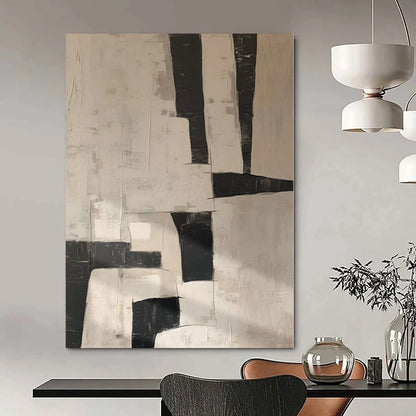 “Black - White Abstract Blocks” Abstract Acrylic Creation CT0123