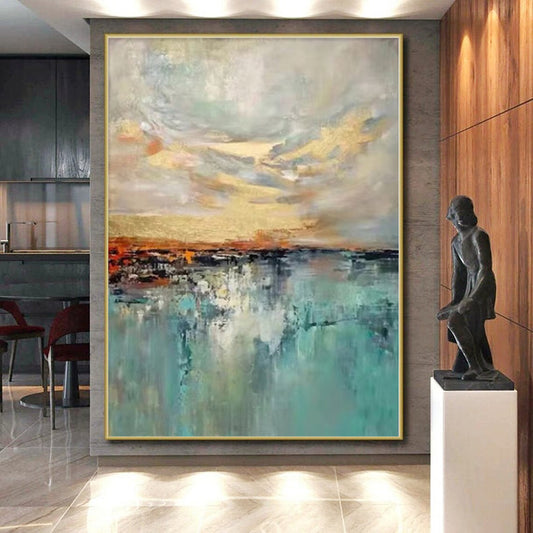 “Colorful Sky & Sea: Impressionistic Abstraction” - Abstract Seascape Painting CT0388