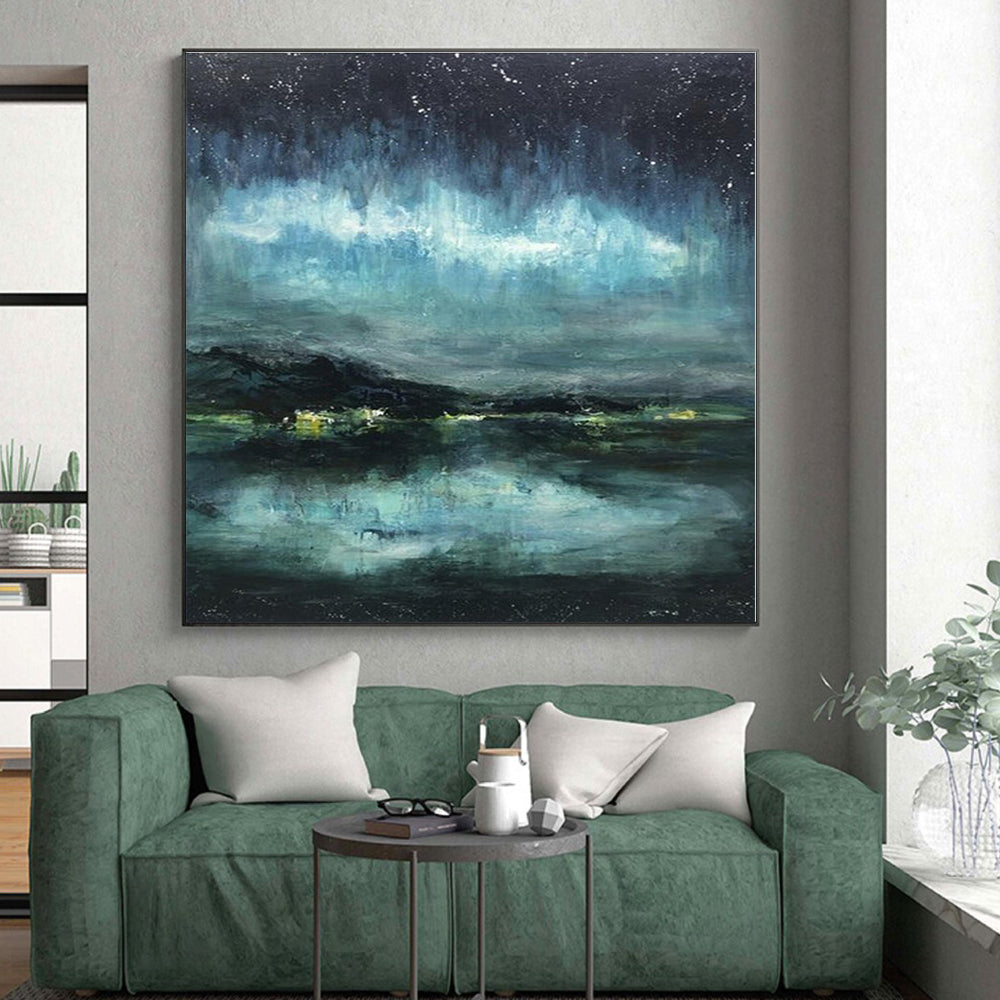“Starry Night Abstract Landscape” - Abstract Nocturnal Art CT0417