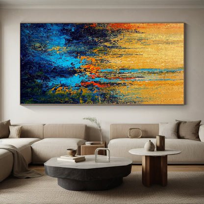 “Sunset Cityscape Abstraction” - Abstract Work with Yellow, Blue, Red, Green CT0027
