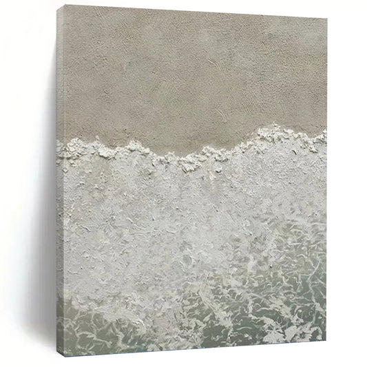 “Neutral Beach Waves - Serene Shore” Painting On Canvas DKH1127
