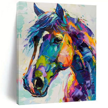 “Vibrant Colorful Horse” - Expressionist Animal Painting On Canvas DTP086