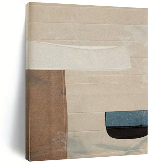 “Cardboard Collage with Neutral Tones” - Mixed - Media Assemblage On Cardboard DTP182
