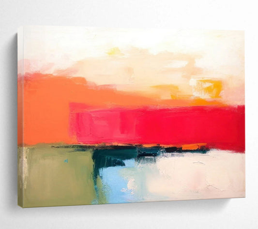 “Bold Color Blocks Abstract” Abstract Painting On Canvas DLZ056