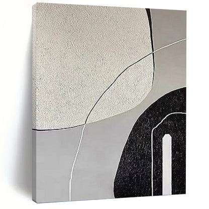 Gray Tones with Textured Shapes Painting On Canvas DKH1139