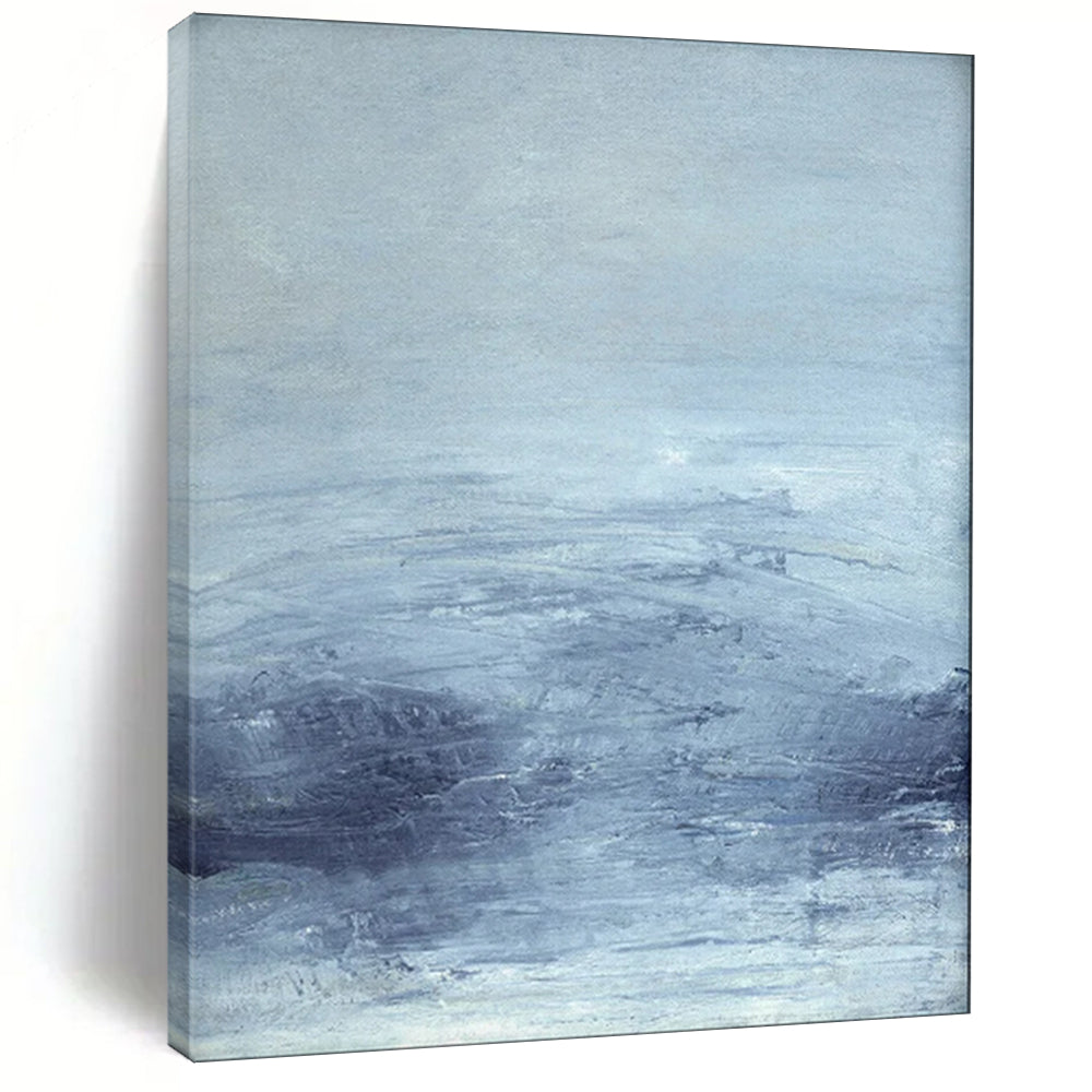 Blue Haze Monochromatic Abstract Landscape CT1962