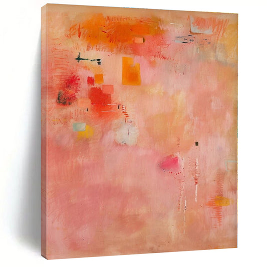 Pink - Orange Vibrant Color Blocks - Abstract Color Acrylic Painting CT1379